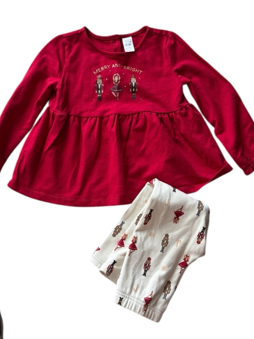 Carter's Red Holiday Top with Gold Nutcracker Accent